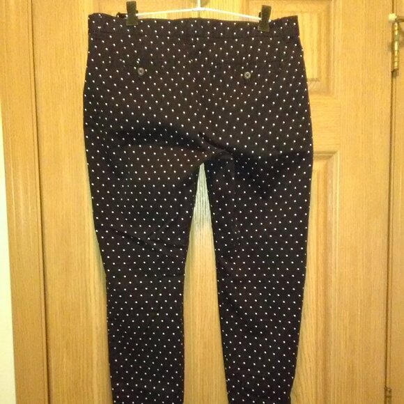 Gap City Khaki Ankle Pants Black White Pindots Size 6 EUC! - Picture 4 of 6